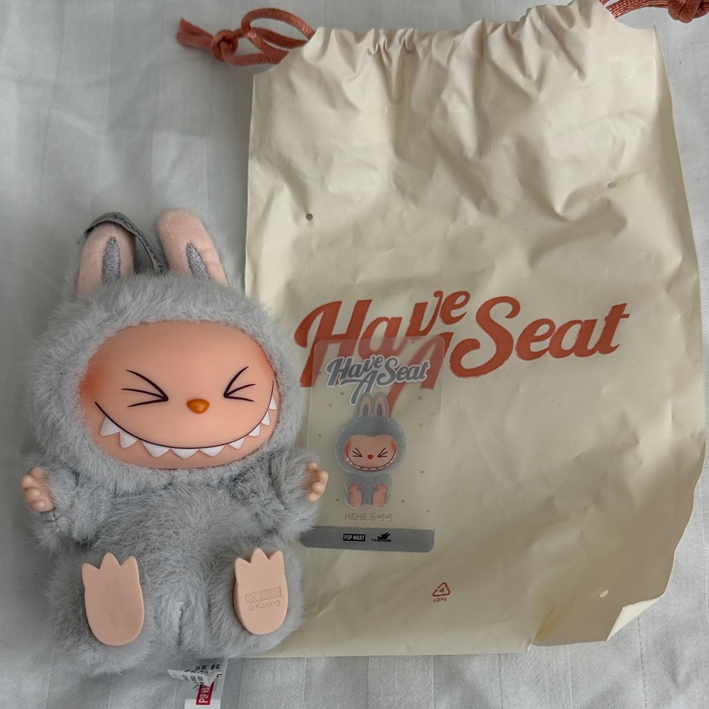 Have a Seat Plush Bunny Doll - Gray